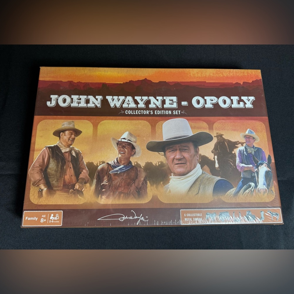 Official JOHN WAYNE -OPOLY board game Collectors Edition Set Western Monopoly